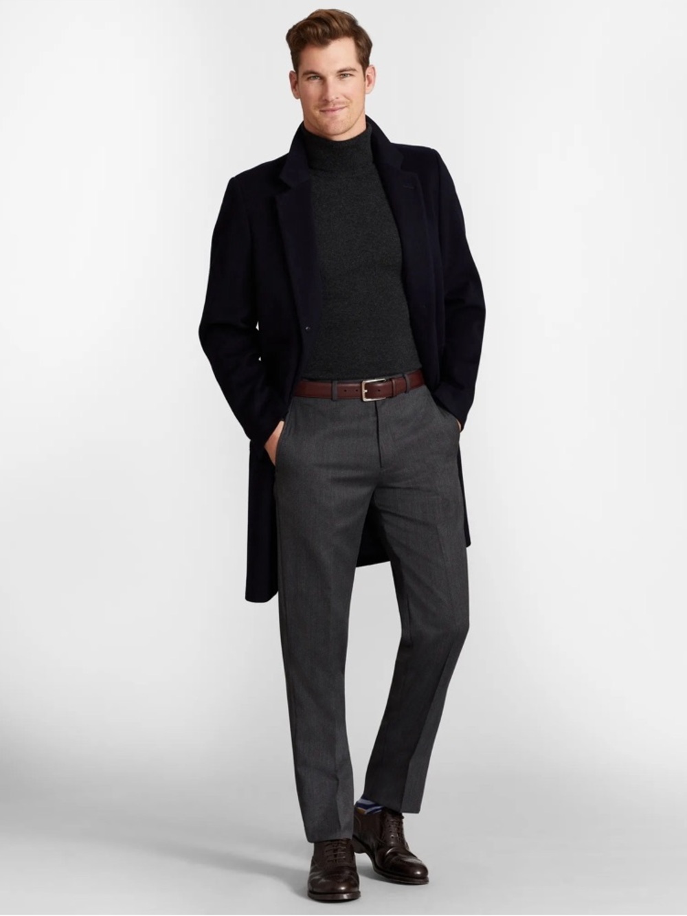 Brooks Brothers 345 Coat Cashmere Wool Black